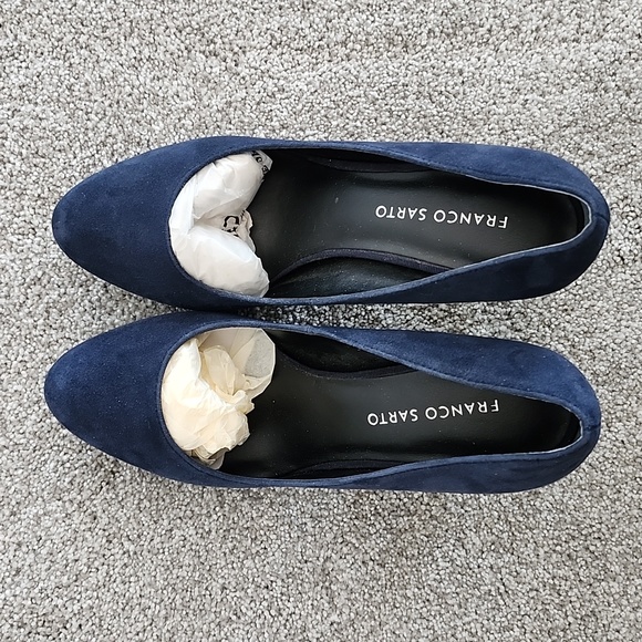 Franco Sarto Suede Pumps, Caspian Blue, Very Gently Used, With Box - Picture 2 of 5